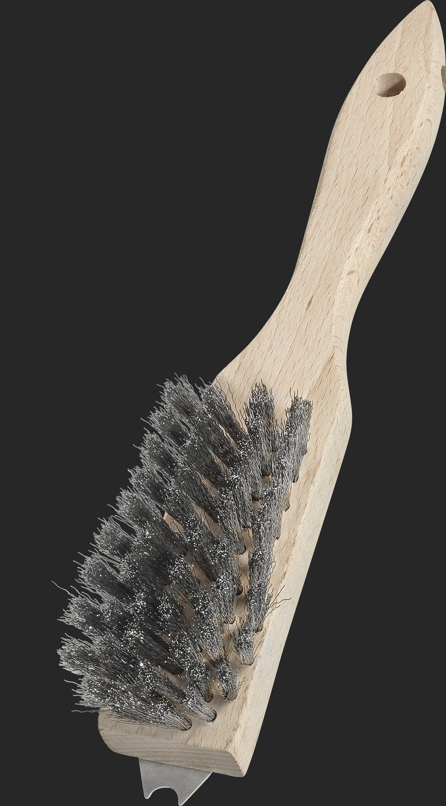 Grillbürste (Breit) gebogen mit rundem INOX-Schaber