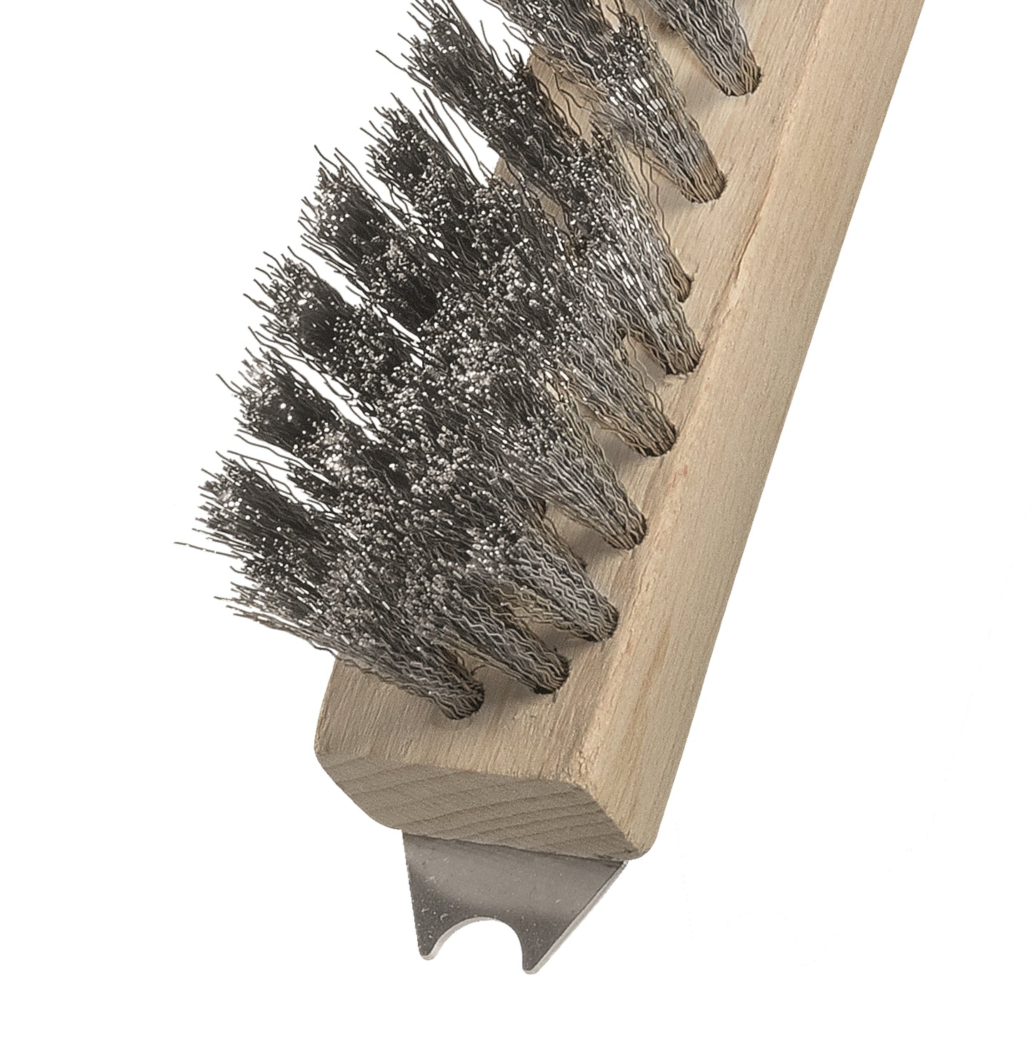 Grillbürste (Schmal) gebogen mit rundem INOX-Schaber